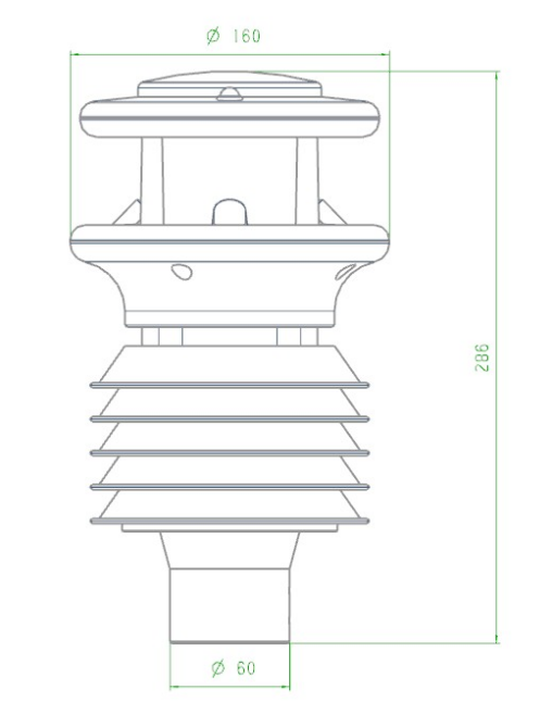 Ультразвуковая метеостанция 10 в 1 Размеры структуры.png