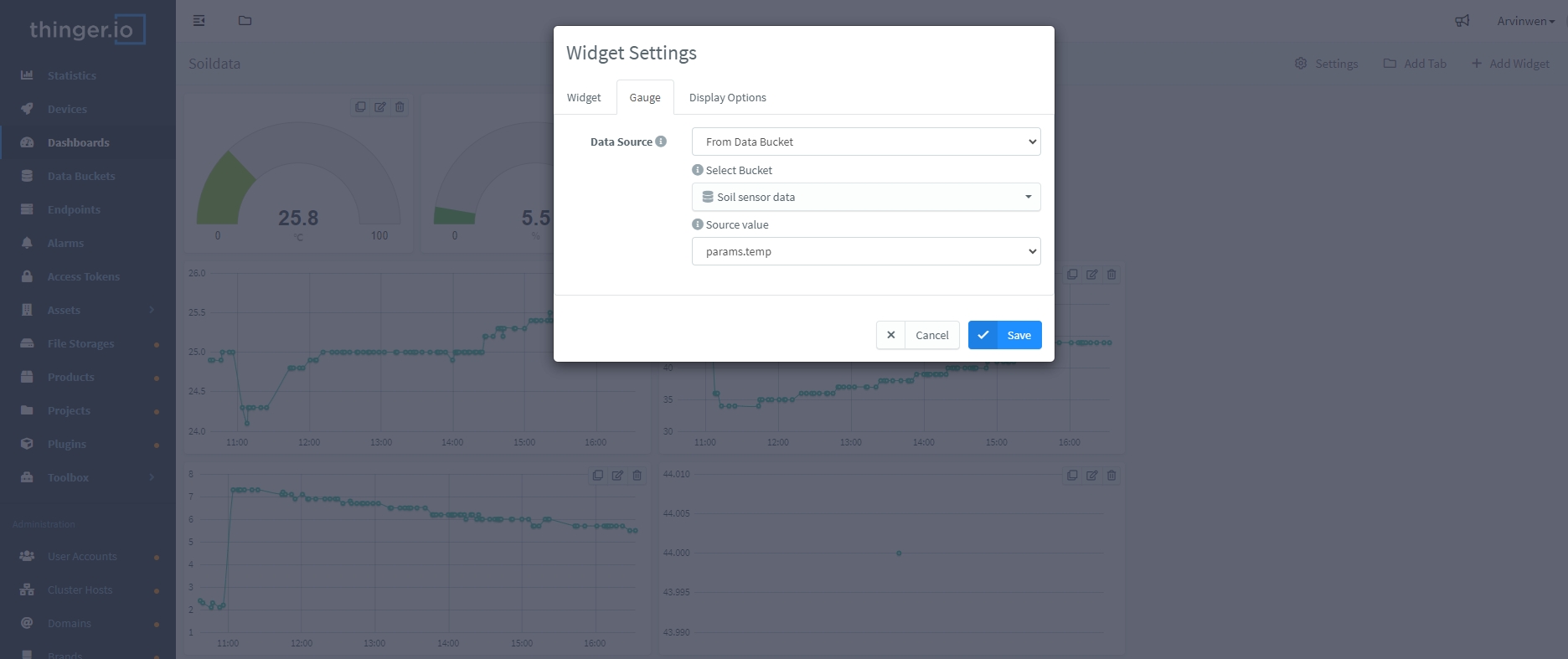 Select the data source for the Widget.png