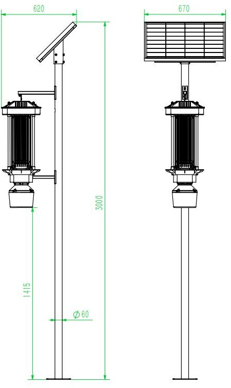 Габариты ловушки для насекомых на солнечной энергии с частотной вибрацией.png